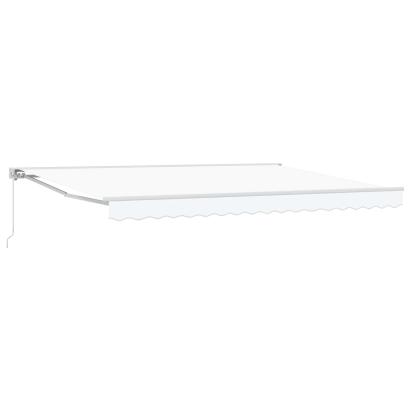 Copertină retractabilă manuală Alb 4,5 × 3,5 m GartenMobel Dekor