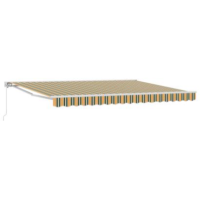Copertină retractabilă manuală Verde și galben 5 x 3 m GartenMobel Dekor