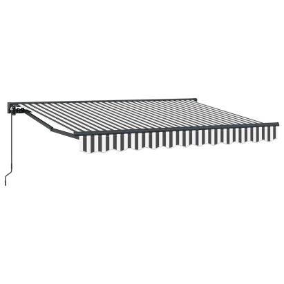 Copertină retractabilă manuală Antracit și Alb 3,5 x 2 m GartenMobel Dekor