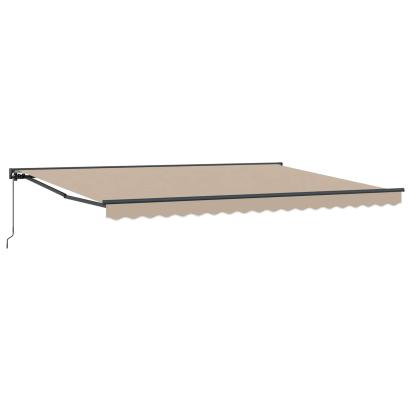 Copertină retractabilă manuală Bej 4 × 3,5 m GartenMobel Dekor