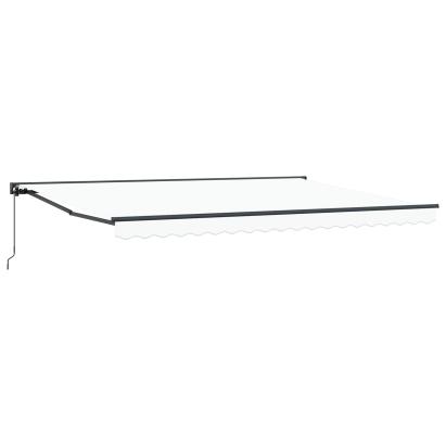 Copertină retractabilă manuală Alb 4 × 3,5 m GartenMobel Dekor