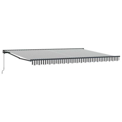 Copertină retractabilă manuală Antracit și Alb 4,5 × 3,5 m GartenMobel Dekor
