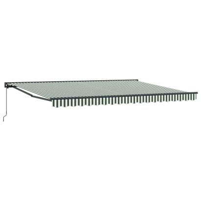Copertină retractabilă manuală Verde și alb 4,5 × 3,5 m GartenMobel Dekor