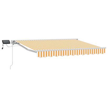 Cadru manual de marchiză cu LED-uri Galben și alb 2,5 x 2 m GartenMobel Dekor