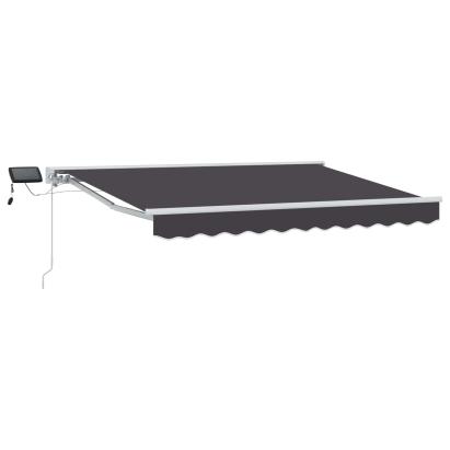Cadru manual de marchiză cu LED-uri Alb și antracit 3 x 2 m GartenMobel Dekor