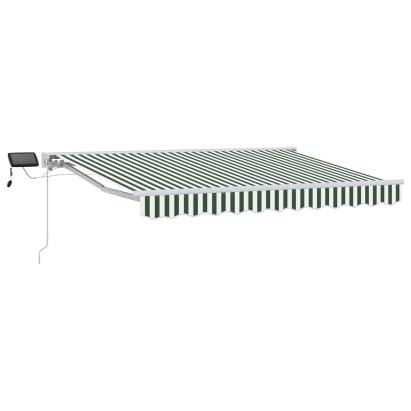 Cadru manual de marchiză cu LED-uri Verde și alb 3,5 x 2 m GartenMobel Dekor