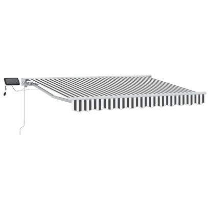 Cadru manual de marchiză cu LED-uri Antracit și Alb 3 x 2,5 m GartenMobel Dekor