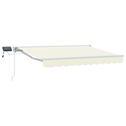 Cadru manual de marchiză cu LED-uri Crema și Alb 3,5 x 2,5 m GartenMobel Dekor