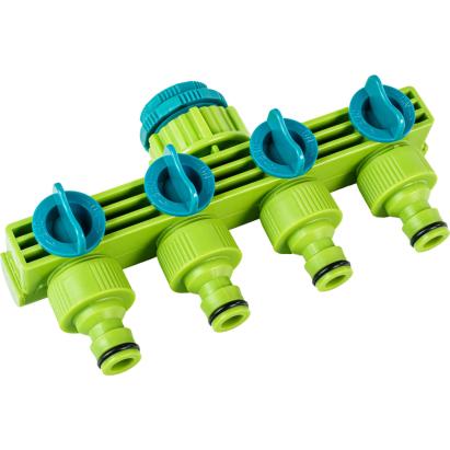 Conector furtun 4 căi cu stop 1/2-3/4, Top Garden, pentru grădină