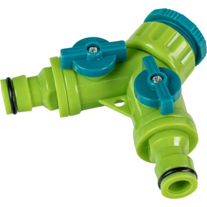 Conector furtun 2 căi cu stop 1/2-3/4, Top Garden pentru irigare