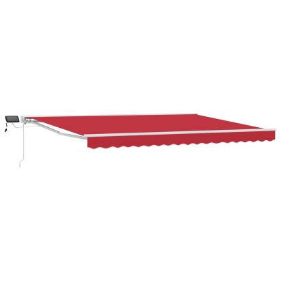 Cadru manual de marchiză cu LED-uri Roșu și Alb 4 × 3,5 m GartenMobel Dekor
