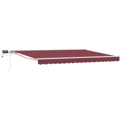 Cadru manual de marchiză cu LED-uri Bordo și Alb 4,5 × 3 m GartenMobel Dekor