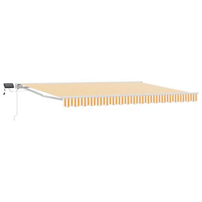 Cadru manual de marchiză cu LED-uri Galben și alb 4,5 × 3,5 m GartenMobel Dekor