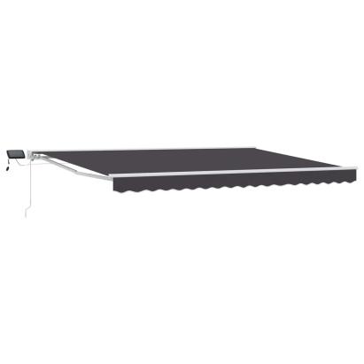 Cadru manual de marchiză cu LED-uri Alb și antracit 4,5 × 3,5 m GartenMobel Dekor
