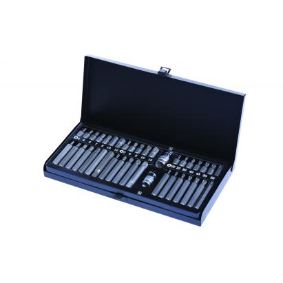 Set 40 biți pentru mecanică din oțel S2 Topmaster, în cutie metalică