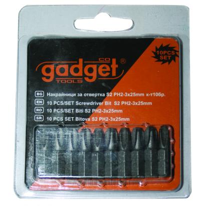 Set 10 biti pentru surubelnita S2 PH2 25 mm Gadget