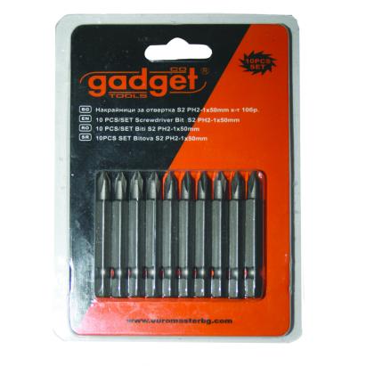 Set 10 biti surubelnita S2 PH2 x 50 mm din otel tratat Gadget