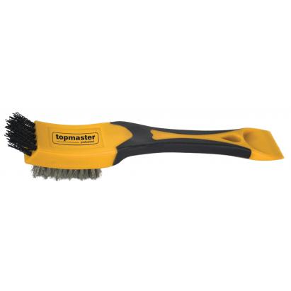 Perie de sârmă inox Topmaster cu mâner bi-material, 5x9 rânduri, 200 mm