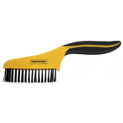 Perie de sârmă 4x16 din oțel-carbon cu mâner bi-material Topmaster