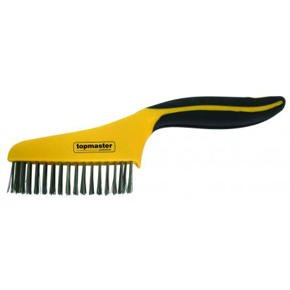 Perie de sârmă din oțel inoxidabil 4x16 cu mâner bimaterial Topmaster