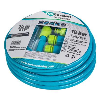 Furtun de grădină Top Garden 1/2 inch, 15 m, cu 4 accesorii