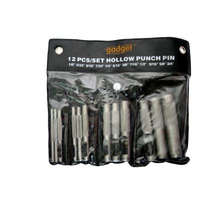 Set dornuri de gaurire 12 piese din otel pentru piele si cauciuc