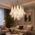 Candelabru din Cristal LUMIERE Regalis, 17xE14, D80 cm, alb, reglabil