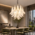 Candelabru din Cristal LUMIERE Regalis, 17xE14, D80 cm, alb, reglabil