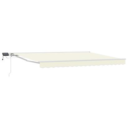 Cadru manual de marchiză cu LED-uri Crema și Alb 5 × 3,5 m GartenMobel Dekor