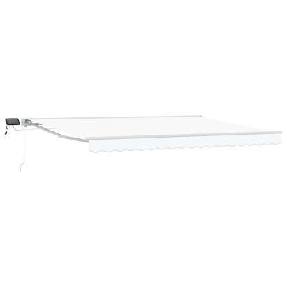 Cadru manual de marchiză cu LED-uri Alb 5 × 3,5 m GartenMobel Dekor