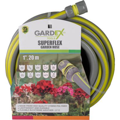 Furtun de gradina Gardex Superflex 1 inch, 20 m, flexibil si rezistent