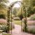 Pergola decorativa de gradina pentru plante cataratoare, otel, 140x38x240 cm, verde