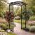 Pergola metalica pentru gradina, suport plante cataratoare, 105x46x215 cm, neagra