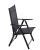 Scaun de grădină pliant din oțel, cu spătar reglabil 7 poziții, negru
