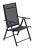 Scaun de grădină pliant din oțel, cu spătar reglabil 7 poziții, negru