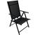 Scaun de grădină pliant din oțel, cu spătar reglabil 7 poziții, negru
