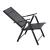 Scaun de grădină pliant din oțel, cu spătar reglabil 7 poziții, negru