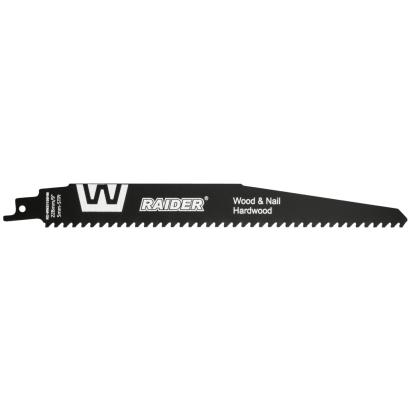 Lama pentru fierastrau sabie Raider W&N 228 mm, 5 TPI, pentru lemn cu cuie