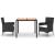 Set mobilier de grădină cu perne, 3 piese, negru, poliratan GartenMobel Dekor