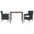 Set mobilier de grădină cu perne, 3 piese, negru, poliratan GartenMobel Dekor