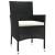 Set mobilier de grădină cu perne, 3 piese, negru, poliratan GartenMobel Dekor