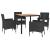 Set mobilier de grădină cu perne, 5 piese, negru, poliratan GartenMobel Dekor