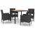 Set mobilier de grădină cu perne, 5 piese, negru, poliratan GartenMobel Dekor