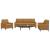Set de canapele cu perne, 3 piese, maro, catifea GartenMobel Dekor