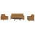 Set de canapele cu perne, 4 piese, maro, catifea GartenMobel Dekor
