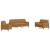 Set de canapele cu perne/rulouri, 3 piese, maro, catifea GartenMobel Dekor