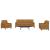 Set de canapele cu perne/rulouri, 3 piese, maro, catifea GartenMobel Dekor