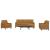 Set de canapele cu perne/rulouri, 4 piese, maro, catifea GartenMobel Dekor