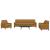 Set de canapele cu perne/rulouri, 3 piese, maro, catifea GartenMobel Dekor