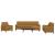 Set de canapele cu perne/rulouri, 4 piese, maro, catifea GartenMobel Dekor